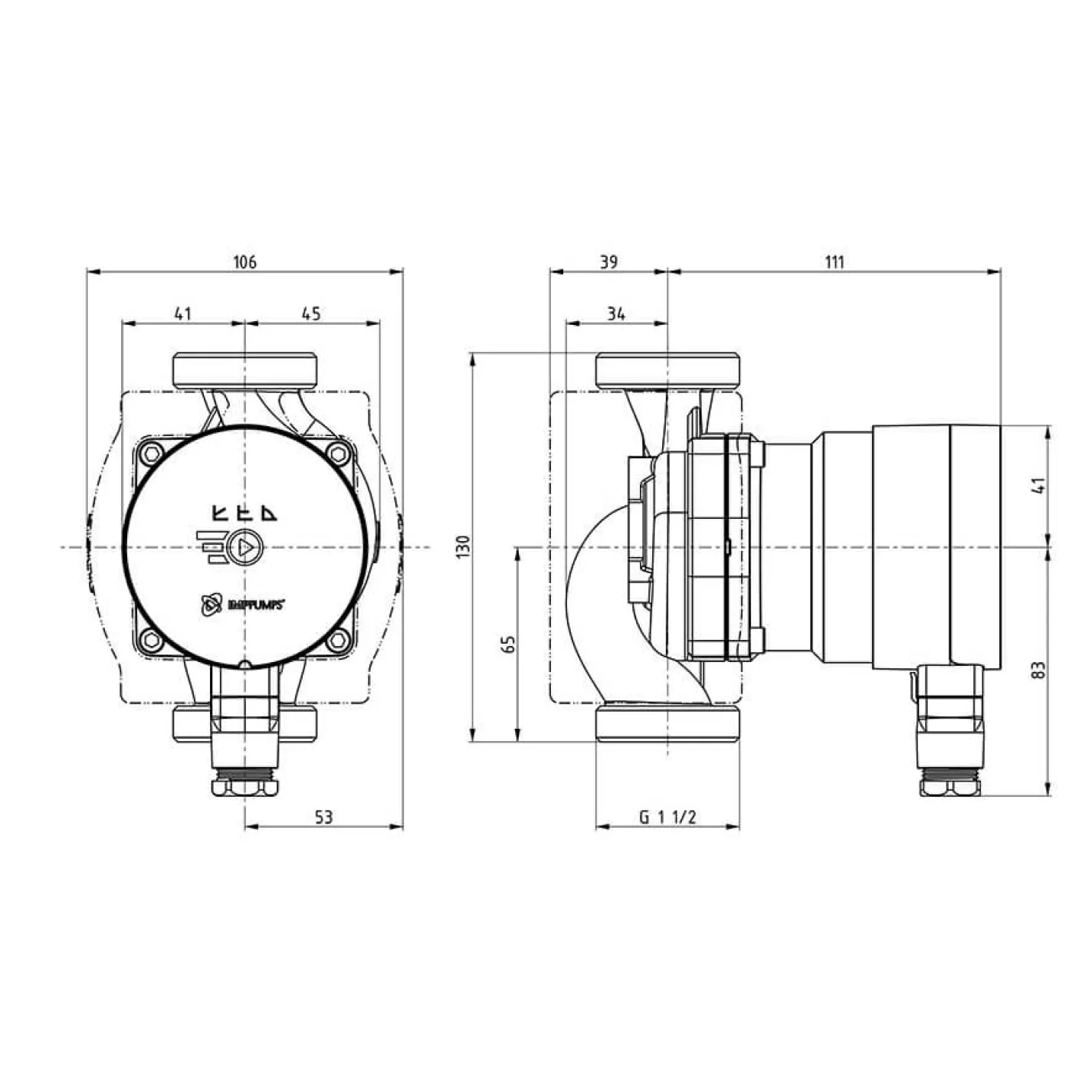 Циркуляционный насос энергоэффективный IMP Pumps NMT MINI 25/70-130 - Фото 3